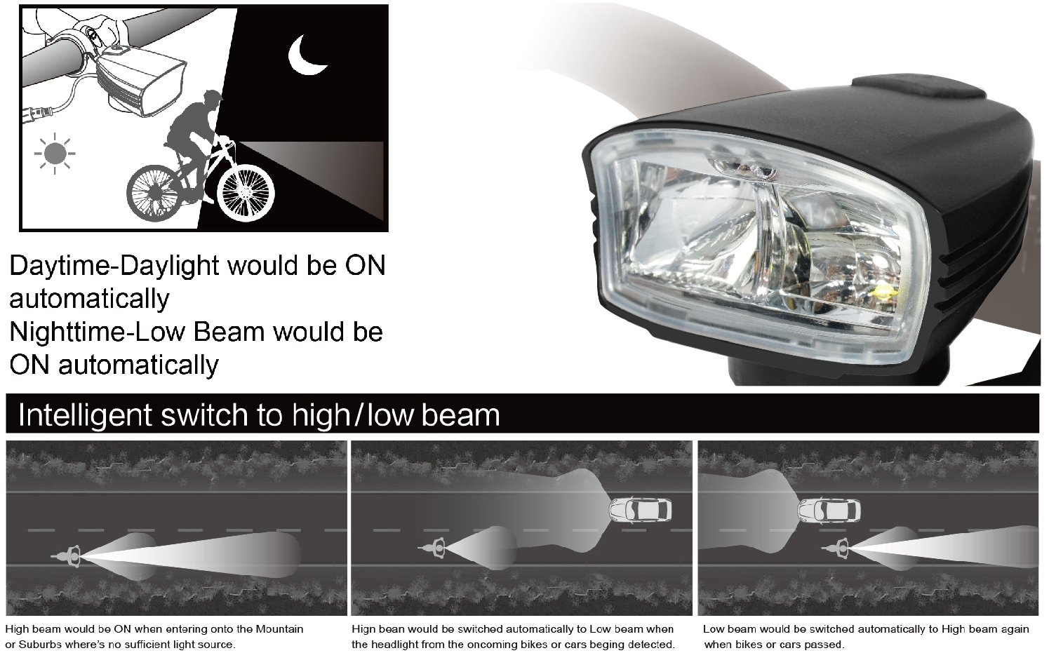 ET-3157 TWINS High / Low Beam Bike Light